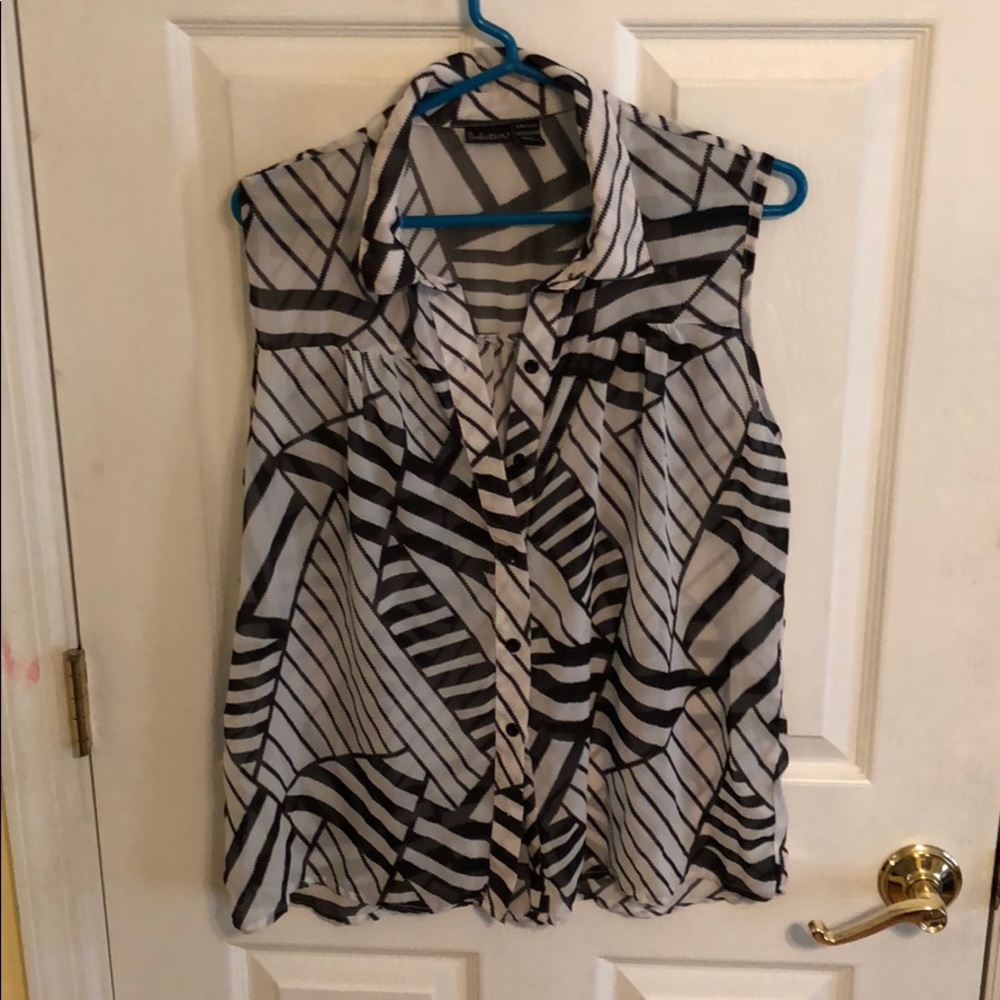 Fancy, button down, tank top. Size large